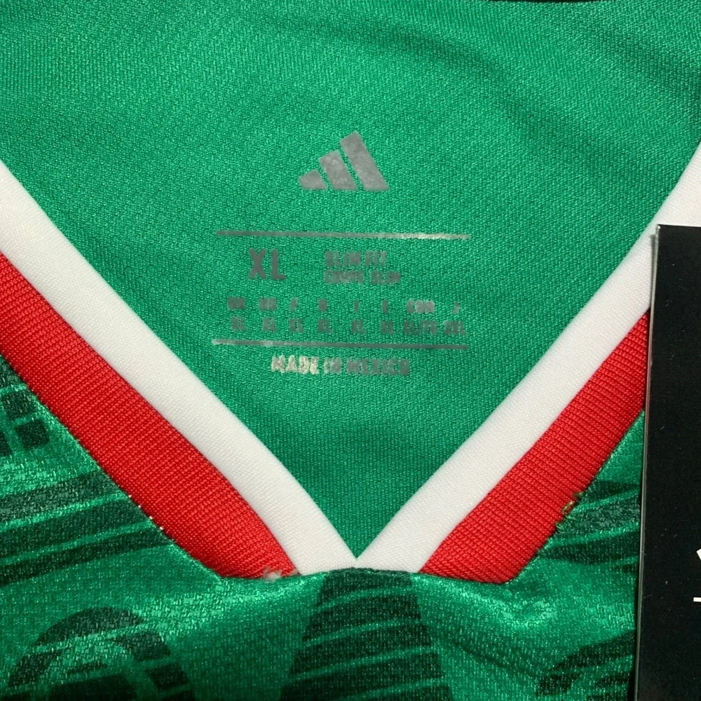 Adidas Mexico Soccer Jersey Mens XL Green New Aztec Graphic Slim Fit Shirt